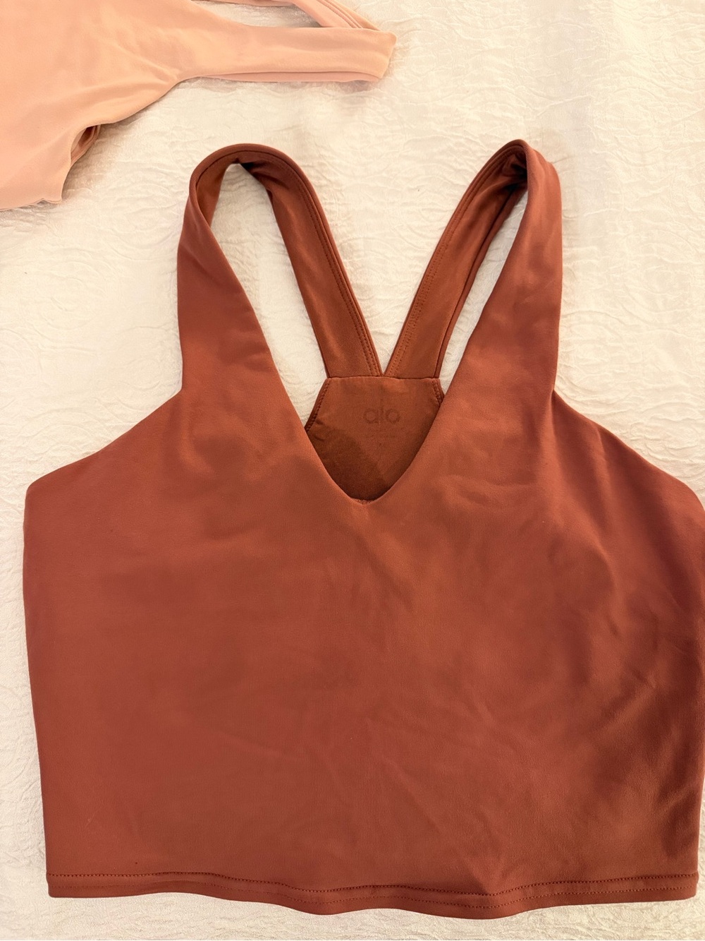 ALO Airbrush Real Bra Tank Size M — Mauve — Yoga Cropped Racerback Sports